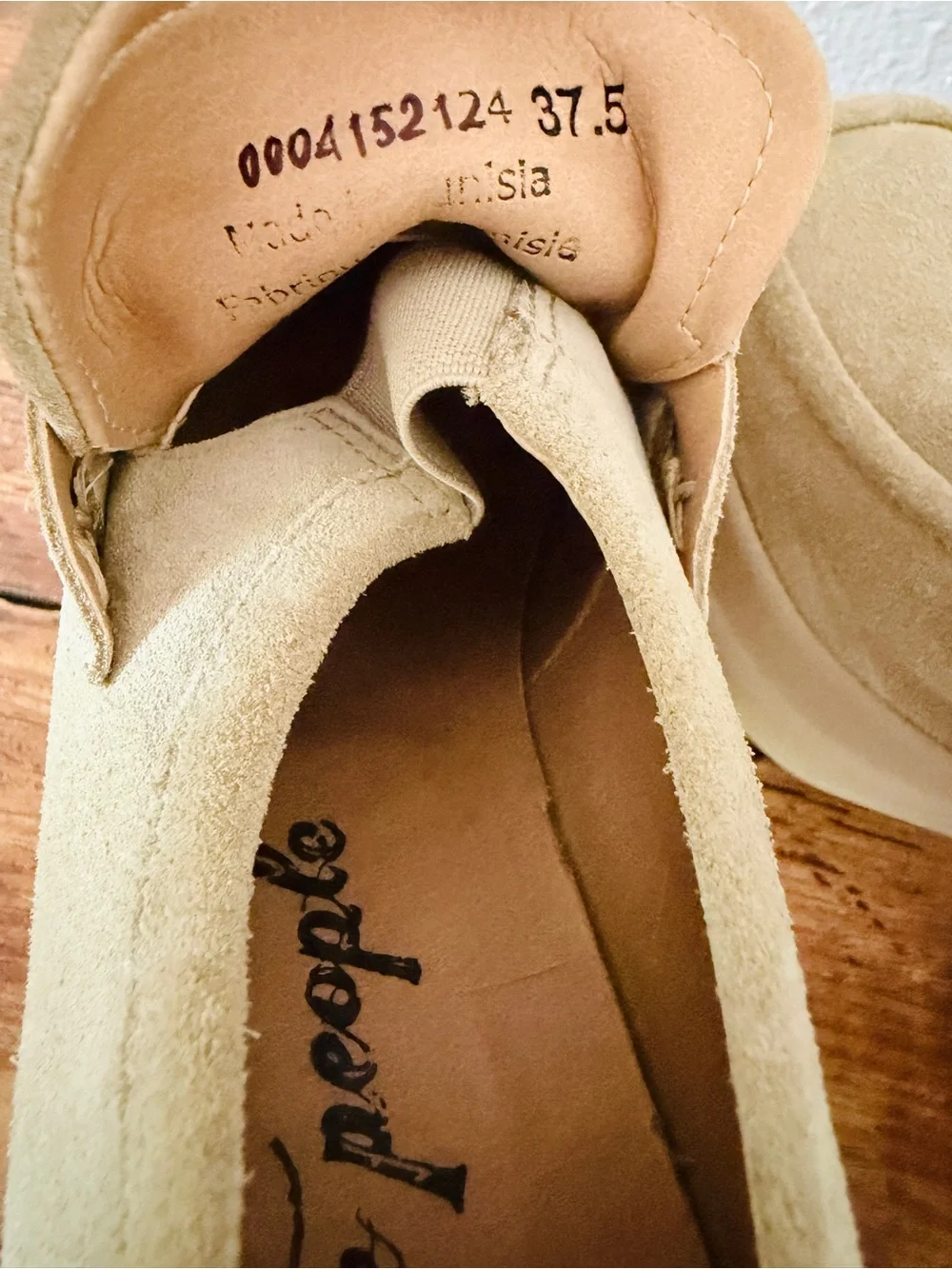 Free People Double Stacked Platform Loafers Tan Suede Horsebit Trim